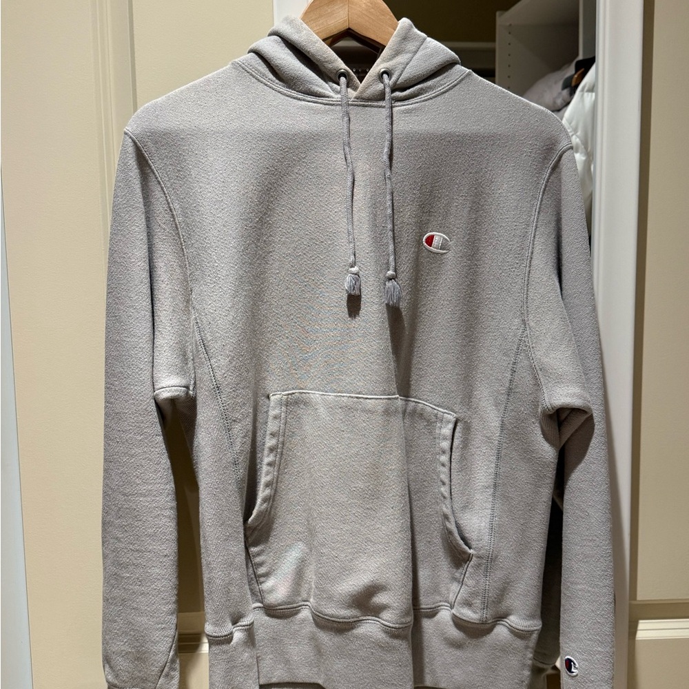 Champion Gray Hoodie Sweatshirt Classic Design